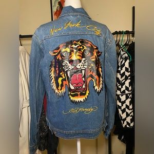 Ed Hardy graphic denim Jacket.